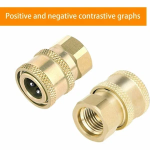 High Power 2X Pressure Washer Coupler Fittings 1/4 INCH Connect To Female NPT - Picture 1 of 12