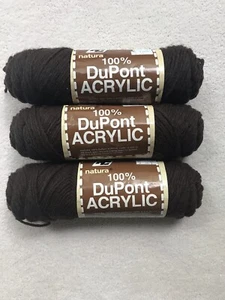 100% DuPont Acryl Garn Natura 3 Knäuel Dk. Braun #606 - 3 oz / 85,05 Gramm - Bild 1 von 6