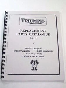 Triumph 1961 62 63 500 Twin replacement parts book 3TA 5TA T100A T100S/S catalog - Bild 1 von 1