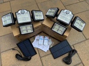 2 pcs Solar Outdoor Lights 500 LM 198 LED Solar Motion Sensor Lights with Remote - Picture 1 of 9