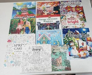 Adult Coloring Book Lot Of 11 Seasonal Themed Damita Victoria, Ava Browne & More - Picture 1 of 12