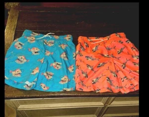 2 Boys Kids bathing Suit swim suit trunks shorts shark M/8 Blue Orange Neon - Picture 1 of 5