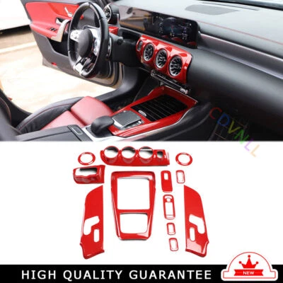 Inner Decoration Full Set Fit For Mercedes Benz AMG35 2019-2021 Red Carbon Fiber - Image 1 of 4
