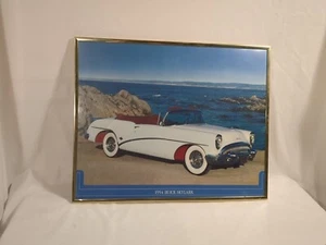 Vintage 1954 Buick Skylark Framed Poster Wall Art Mancave Automotive 20" X 16.25 - Picture 1 of 6