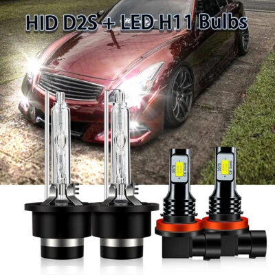 For Infiniti G37 2008-2013 6000K LED/HID Headlight High Low+Fog Light Bulbs Kit - Image 1 of 4