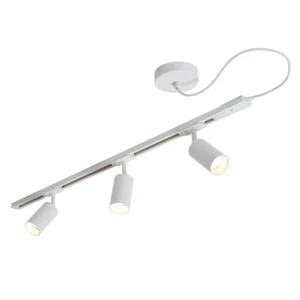 Litecraft Bexley Track Light Flexible Metal 1m Kit with 3 GU10 Heads - White - Picture 1 of 9