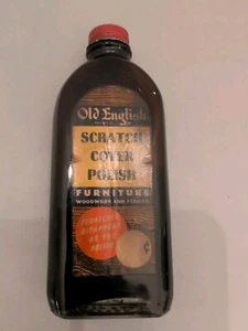Vintage Old English Scratch Cover Polish Glass Bottle Cranford N.J. - Picture 1 of 6