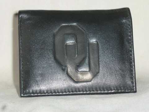 OKLAHOMA SOONERS   Leather TriFold Wallet    NEW    black 3v z Cover