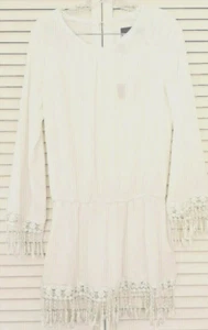 Zanzea Collection Boho Blouse Long Sheer White Lace Bell Sleeves Small ~ NWT - Picture 1 of 7