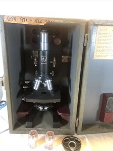 American Optical AO Spencer 3 Stage Microscope B-35-83 W Case - Picture 1 of 12