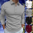 Comfy Men's Long Sleeve Zip Collar Sports Casual Loose Tops Tshirt Shirt