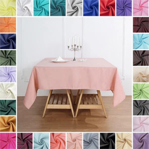 SQUARE POLYESTER TABLECLOTH Wedding Party Catering Linens Decorations Wholesale - Picture 1 of 263