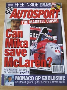 AUTOSPORT MAY 1995 CAN MIKA SAVE MCLAREN MANSELL CRISIS MONACO GP EXCLUSIVE - Picture 1 of 3