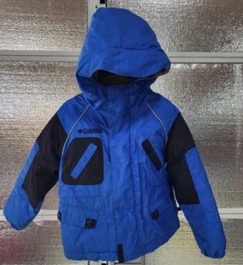 Columbia Kids Reversible Jacket - Size 4 - Blue & Grey - Zipper Front - Hood - Picture 1 of 9