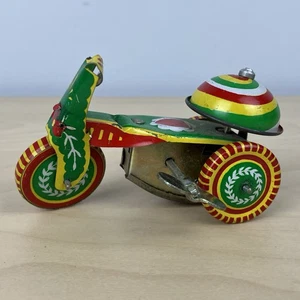 Vintage 50er Jahre "Ringing Tricycle" Aufzieh Blechspielzeug China - Bild 1 von 14