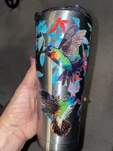 Tervis Kolibris 30 Unzen Edelstahl Becher bunte Fuchsia Ranken Vogel - Bild 1 von 7