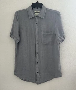 Thom Aaron Shirt Mens S Gray Linen S/S ButtonUp Lightweight Casual  Beach Resort - Picture 1 of 9