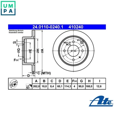 2x BRAKE DISC 24.0110-0240.1 FOR MITSUBISHI FTO CHARIOT LEGNUM/VI GALANT/Mk 1.6L - Image 1 of 4