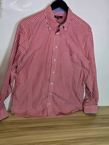 Mens Gant Red / White Striped Button Down Oxford Shirt Size Medium 22" Pit 30" L - Picture 1 of 10