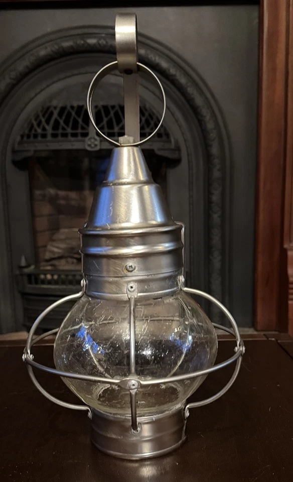 14'' X 8" Onion Lantern Wall Sconce Light Seeded Glass - Brushed Nickel - Image 1 of 4