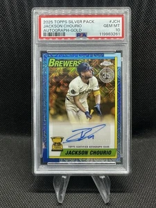 Jackson Chourio 2025 Topps Silver Pack Auto Gold /50 PSA 10 - Bild 1 von 2