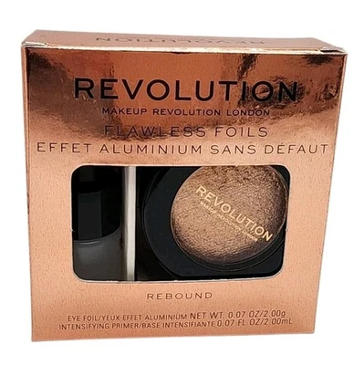 NIB Revolution Makeup Flawless Foils Eye Shadow & Primer Set REBOUND Soft Gold - Image 1 of 4