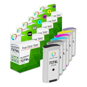 6Pk TCT Premium 727XL MB/PB/C/Y/GY HY Compatible para Tinta HP DesignJet T920 - Imagen 1 de 5