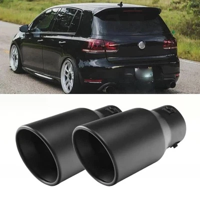 2X Car Exhaust Pipe Tip Rear Throat Muffler Tailpipe For Volkswagen Golf Foto 1 de 4