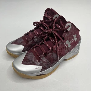 Under Armour Curry 2 Retro Basketball Shoe Red Silver 3026052-601 Mens Size 11 - Picture 1 of 9