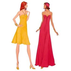 "Vestido halter navideño con patrón de costura años 70 - Busto: 36"" (92 cm)" - Imagen 1 de 2