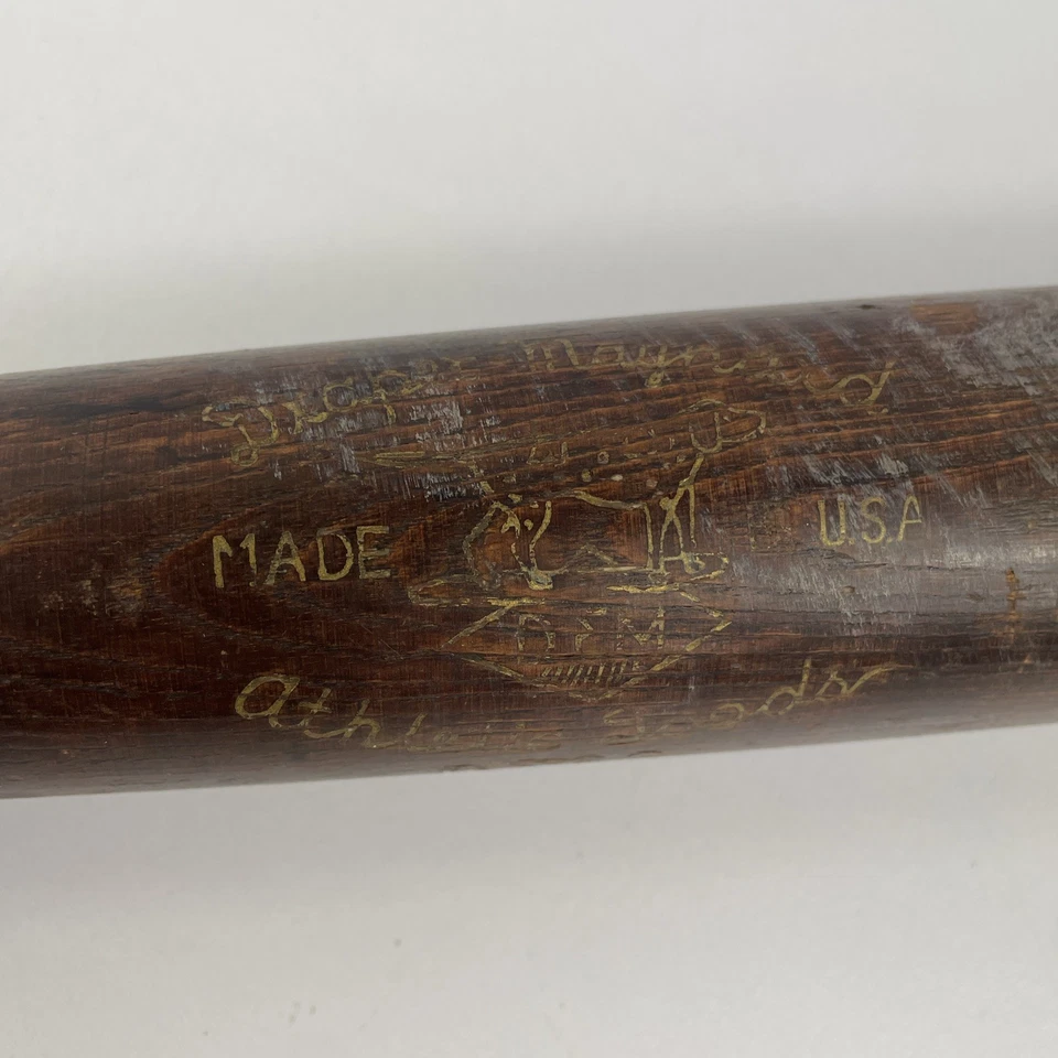 Vintage 1900’s Draper Maynard D&M DS66 Wooden Softball Bat, Early Lucky Dog 34” - Image 1 of 4