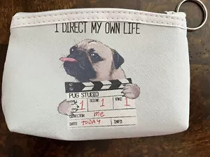 PUG DOG Monedero Cambio Llavero Con Cremallera - NUEVO - Imagen 1 de 5