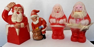 (4) c.1940 Antique Santa Claus Chimney Germany Japan Celluloid Plastic - Picture 1 of 8