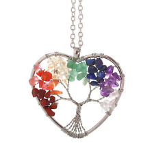 Maya’s Grace 7 Chakra Tree of Life Quartz Pendant Multicolor Necklace for Women