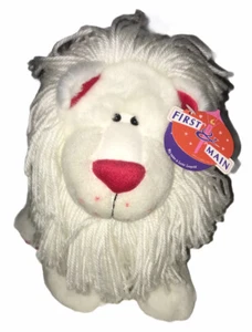 NWT First & Main Lovin Leopold White Lion Plush Stuffed Yarn Mane Red Paws Nose - Picture 1 of 5