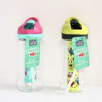 NEW TWO Cool Gear 14Oz Paloma water bottles Frenchie PINK And GREEN - Image 1 of 4