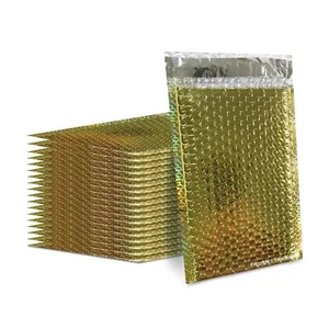 1000 #2 Glamour Metallic Gold Metalized Bubble Mailers Envelopes Bags 8.5x12 - Picture 1 of 3