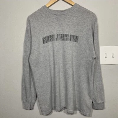 Vintage Guess Jeans USA Spellout Gray Long Sleeve Tee Large - Image 1 of 4