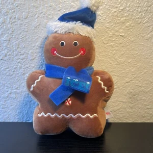 Aurora Gingerbread Man with Ice Scarf Christmas 8" Plush - Picture 1 of 7