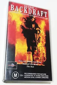 BACKDRAFT Kurt Russell Jennifer Jason Leigh ACTION/THRILLER VHS PAL LIKE NEW - Picture 1 of 6
