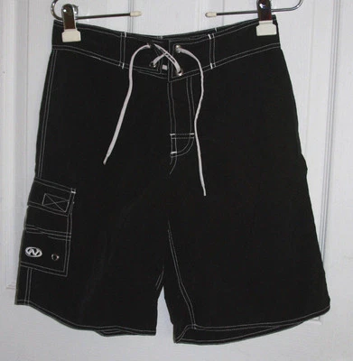 Board Shorts No Fear Talla 28 Negro Con Borde Blanco 100% Nylon Foto 1 de 4