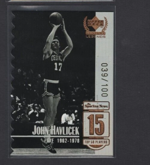 Lámina troquelada holo 1999 UD CENTURY LEGENDS #15 JOHN HAVLICEK CELTICS HOF SP #/100 Foto 1 de 2
