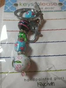 Clementine design Flower Rhinestone Glass Beads Kate and Macy Keychain - Picture 1 of 5