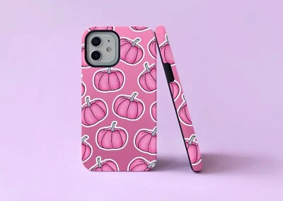 Pink Pumpkins Autumn Halloween 2 in 1 Tough Phone Case/Cover For iPhone Samsung - Image 1 of 4