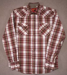 Rodeo Clothing Co Shirt Adult Large Pearl Snap Flip Cuff Western Ranch Plaid - Picture 1 of 21