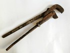 Vintage Adjustable Pipe Wrench Plumbing Lever Old Tool Antique