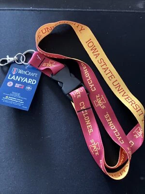 Iowa State Cyclones Two Tone Lanyard Keychain Free shipping!! Wincraft - Image 1 of 3