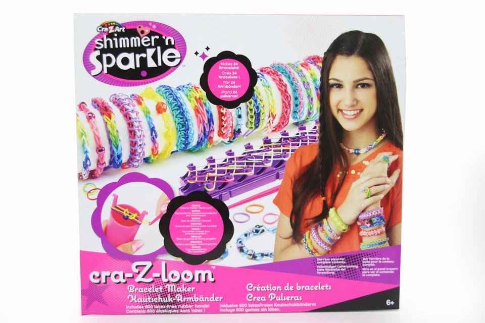 2400 Loom Bänder 4x CRA-Z-ART Shimmer 'n Sparkle Cra-Z-Loom Armband Macher NEU  - Bild 1 von 3