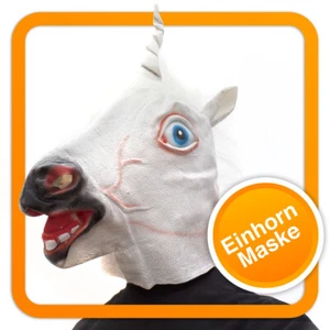 Einhornmaske Pferdemaske Einhorn Latex Maske für Halloween Pferd Pferde Kostüm - Bild 1 von 1