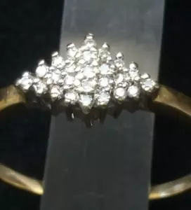 Brillantring 0,25 ct. W - SI - P Diamanten 585 /14k Gold Ring Altgold neuwertig - Bild 1 von 17
